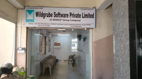 Entrance to the Wildgrube Software office at Jasthi Towers, Hyderabad